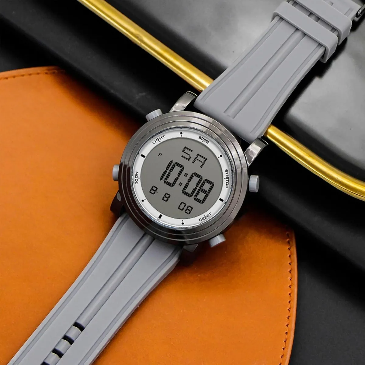 BUREI Digital Herren Uhren Sport Outdoor Armbanduhr Silikon Herren mit Wecker/Kalender/Stoppuhr/LED-Hintergrundbeleuchtung