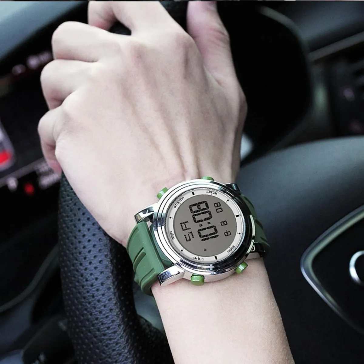 BUREI Digital Herren Uhren Sport Outdoor Armbanduhr Silikon Herren mit Wecker/Kalender/Stoppuhr/LED-Hintergrundbeleuchtung