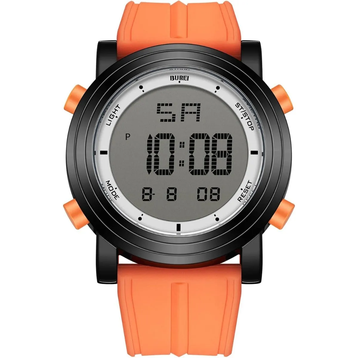 BUREI Digital Herren Uhren Sport Outdoor Armbanduhr Silikon Herren mit Wecker/Kalender/Stoppuhr/LED-Hintergrundbeleuchtung