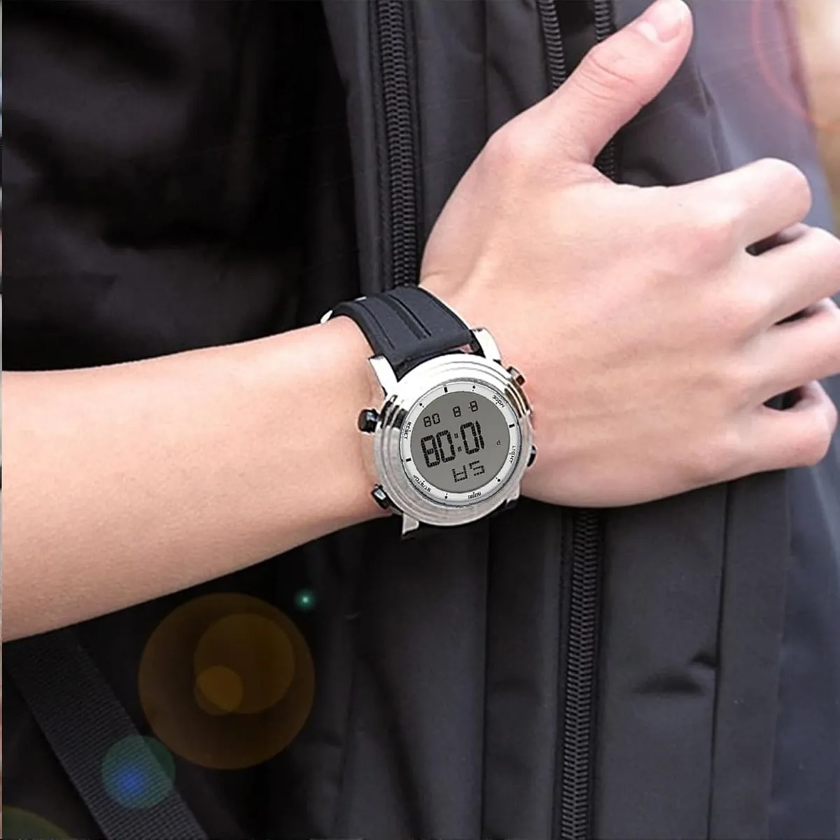BUREI Digital Herren Uhren Sport Outdoor Armbanduhr Silikon Herren mit Wecker/Kalender/Stoppuhr/LED-Hintergrundbeleuchtung