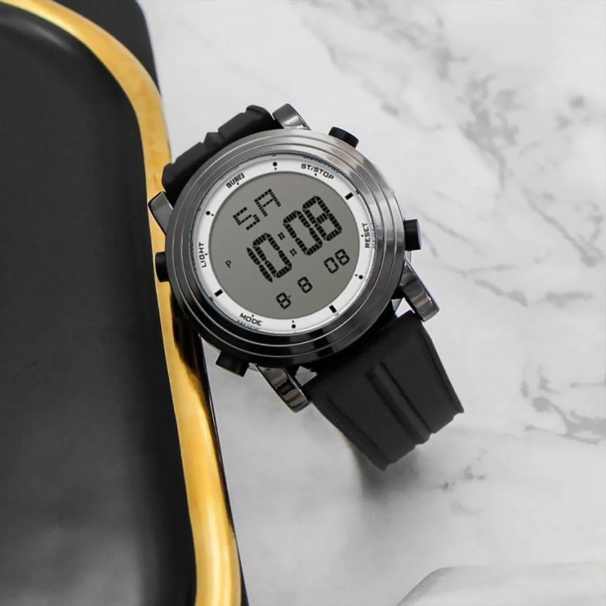 BUREI Digital Herren Uhren Sport Outdoor Armbanduhr Silikon Herren mit Wecker/Kalender/Stoppuhr/LED-Hintergrundbeleuchtung