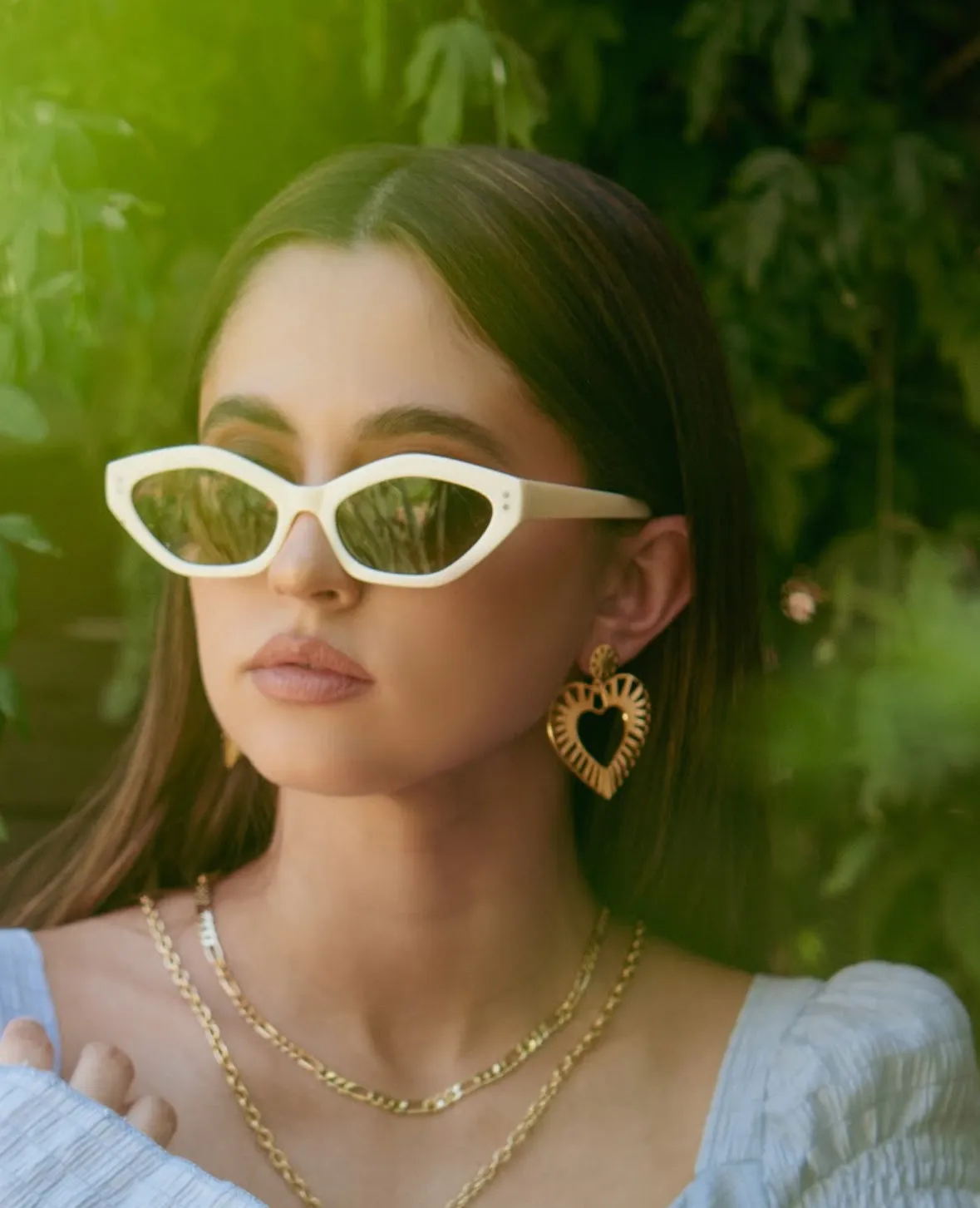 Camila Gold Striped Heart Earrings