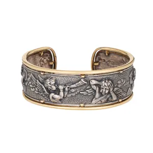 Carrera y Carrera Angels Cuff Bracelet Music Estate Sterling Silver 18k Gold