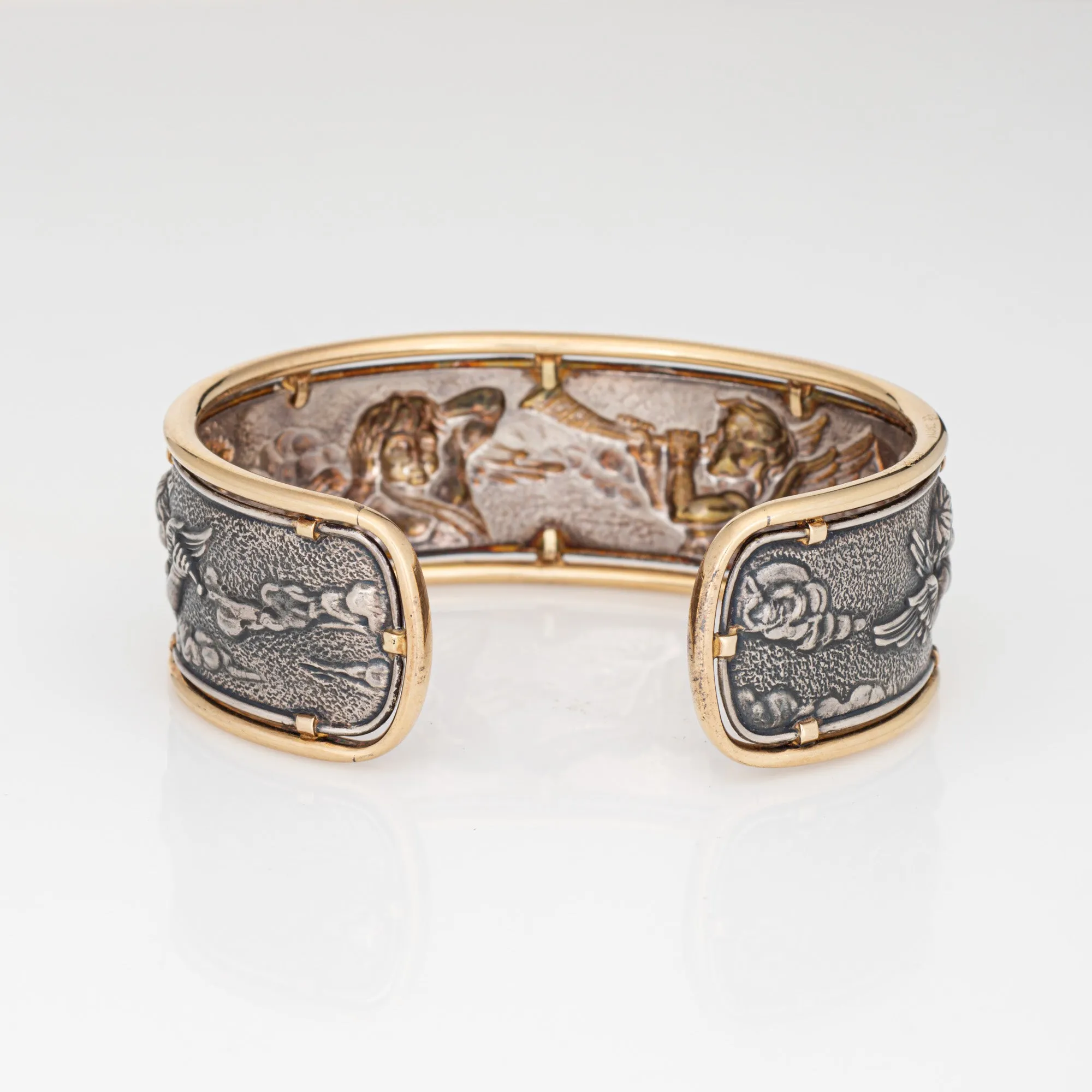 Carrera y Carrera Angels Cuff Bracelet Music Estate Sterling Silver 18k Gold