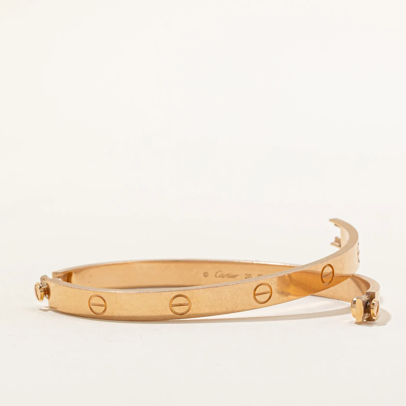 'Cartier' Love Bracelet, Rose Gold Classic Model | Cartier Size 20 |