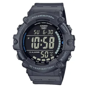 Casio Illuminator Grey Resin Band Black Dial Digital Watch for Gents - AE-1500WH-8BVDF