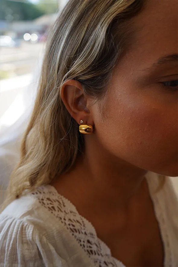 Catania Chunky Wide Gold Hoop Earrings