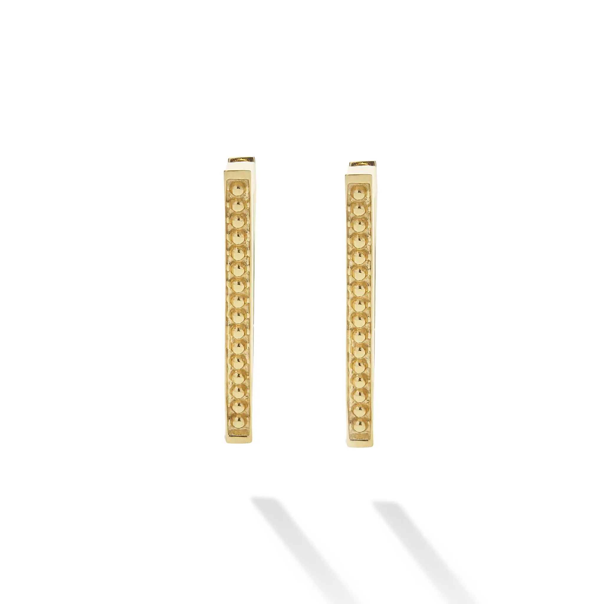 Caviar Gold 18K Gold Triangle Caviar Hoop Earrings