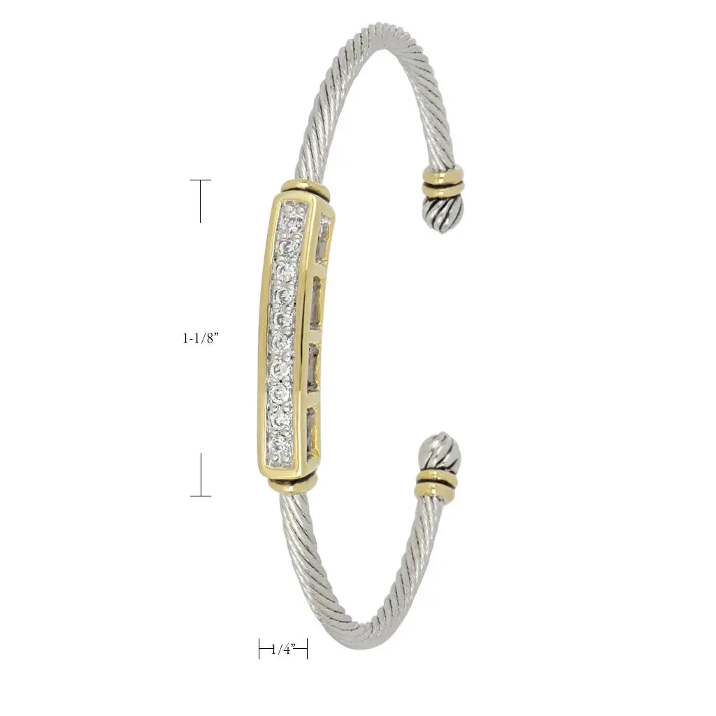 Celebration Petite Pavé - Bar Wire Cuff Bracelet