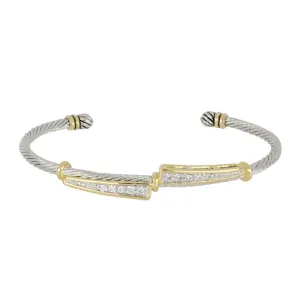 Celebration Petite Pavé Dual Channel Wire Cuff Bracelet