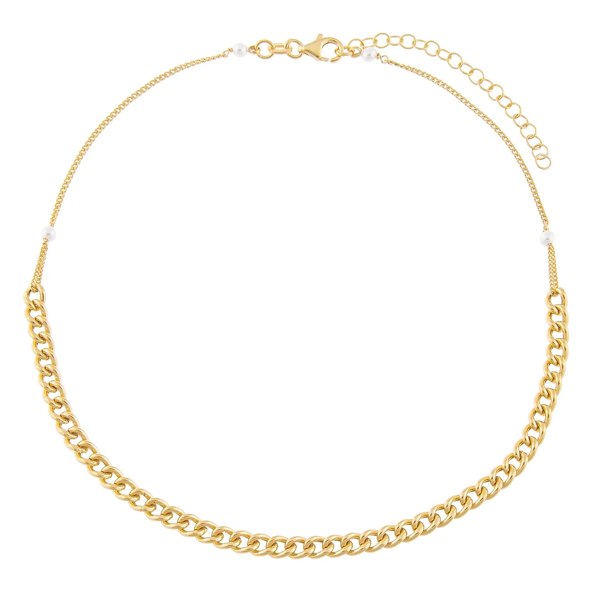 Chain Link Pearl Choker