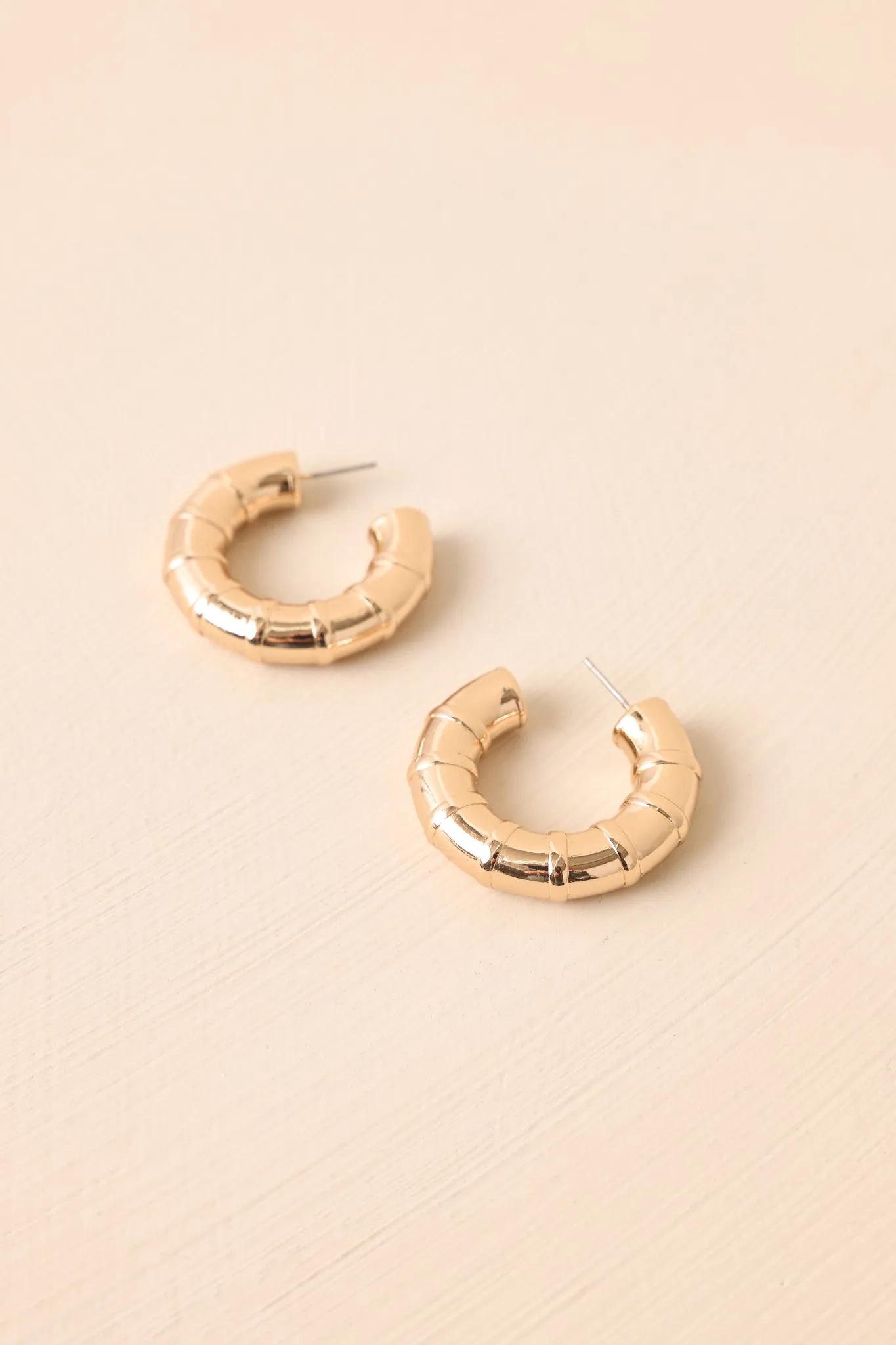 Chasing That Feeling Gold Textured Hoop Earrings