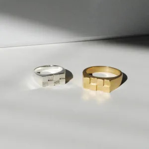 Checkerboard Signet Ring