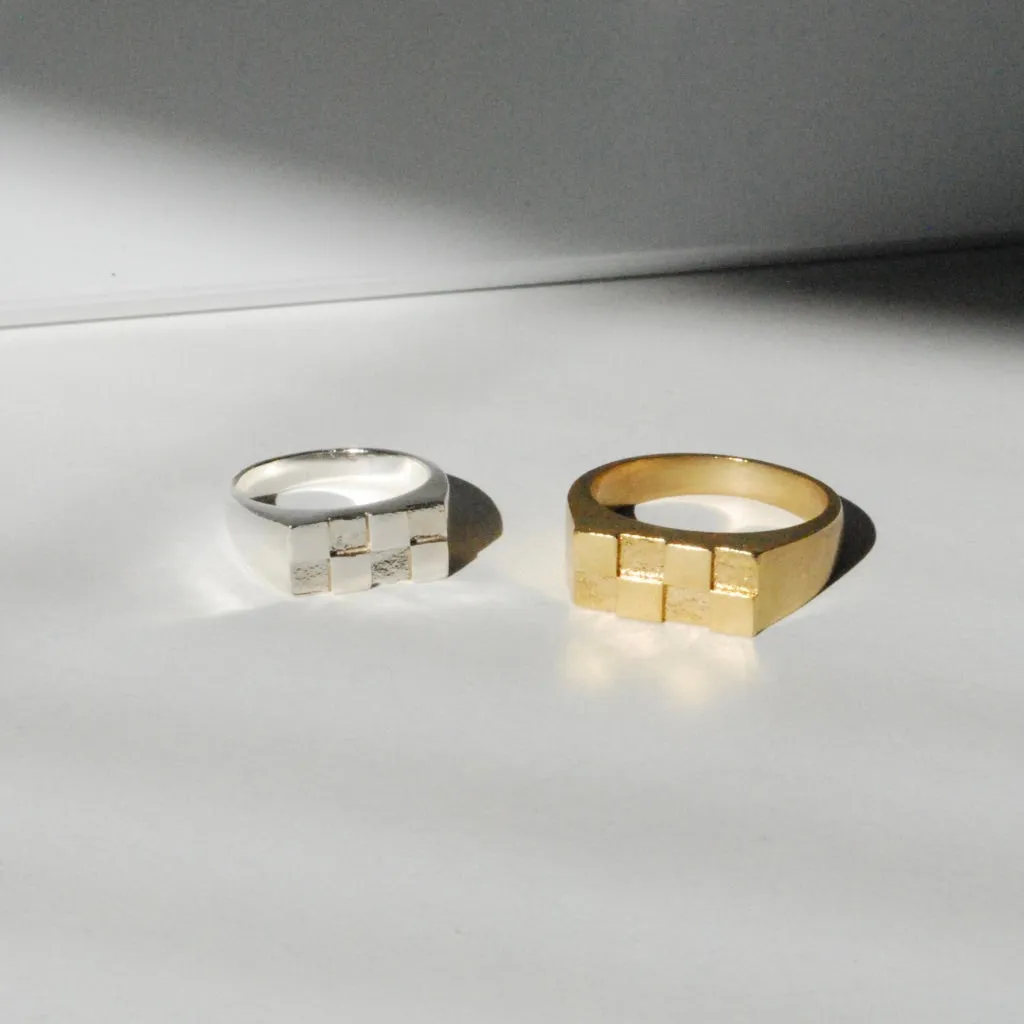 Checkerboard Signet Ring