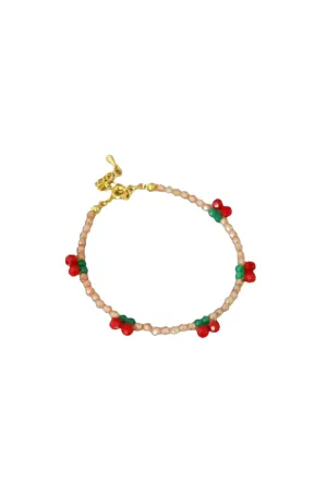 Cherry Beaded Bracelet