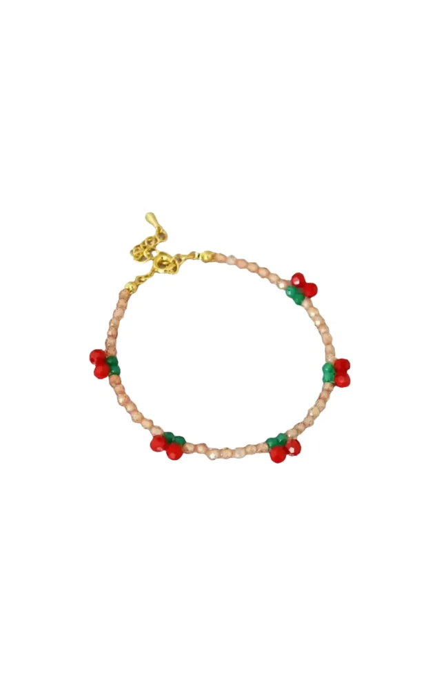 Cherry Beaded Bracelet