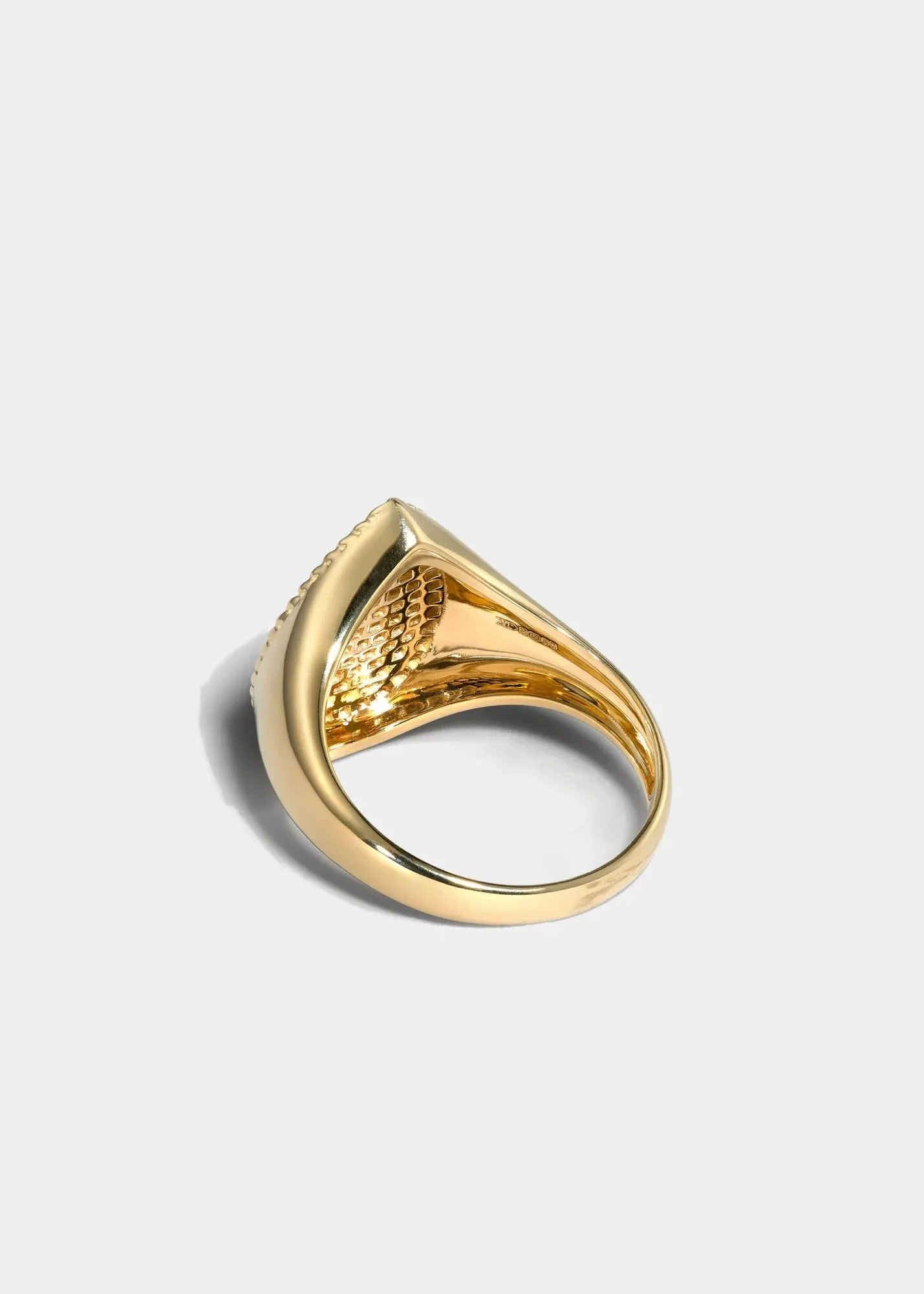 Chevalière Poire Diamants - Or Jaune