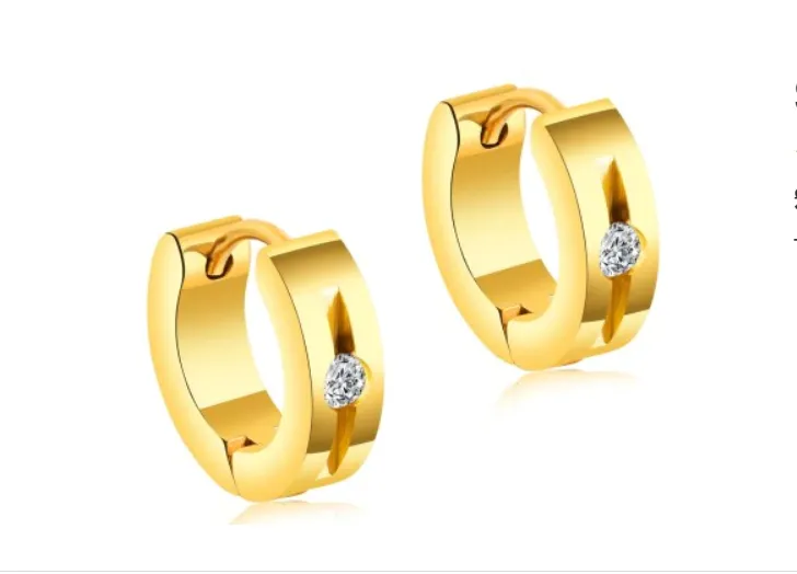 Children's, Teens' and Mother's Earrings:  Titanium Huggies with CZ