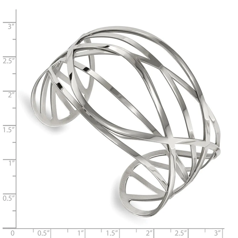 Chisel Stainless Steel Polished Cuff Bangle