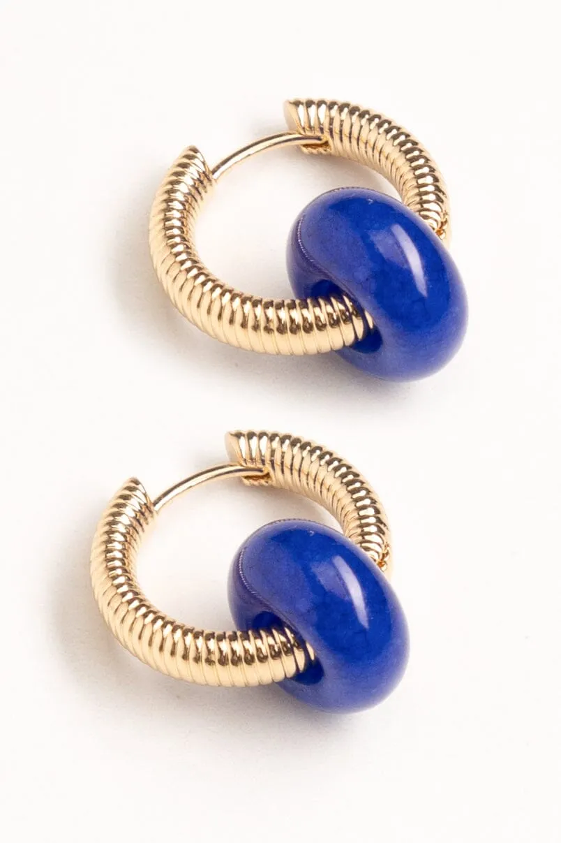 Chunky Blue Bead Earrings