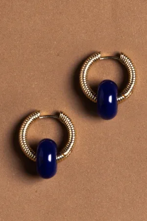 Chunky Blue Bead Earrings