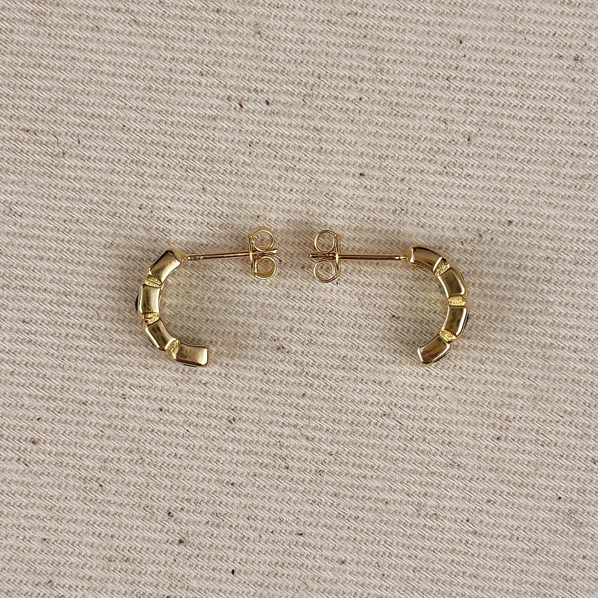 Chunky Cubic Zirconia Curve Earrings