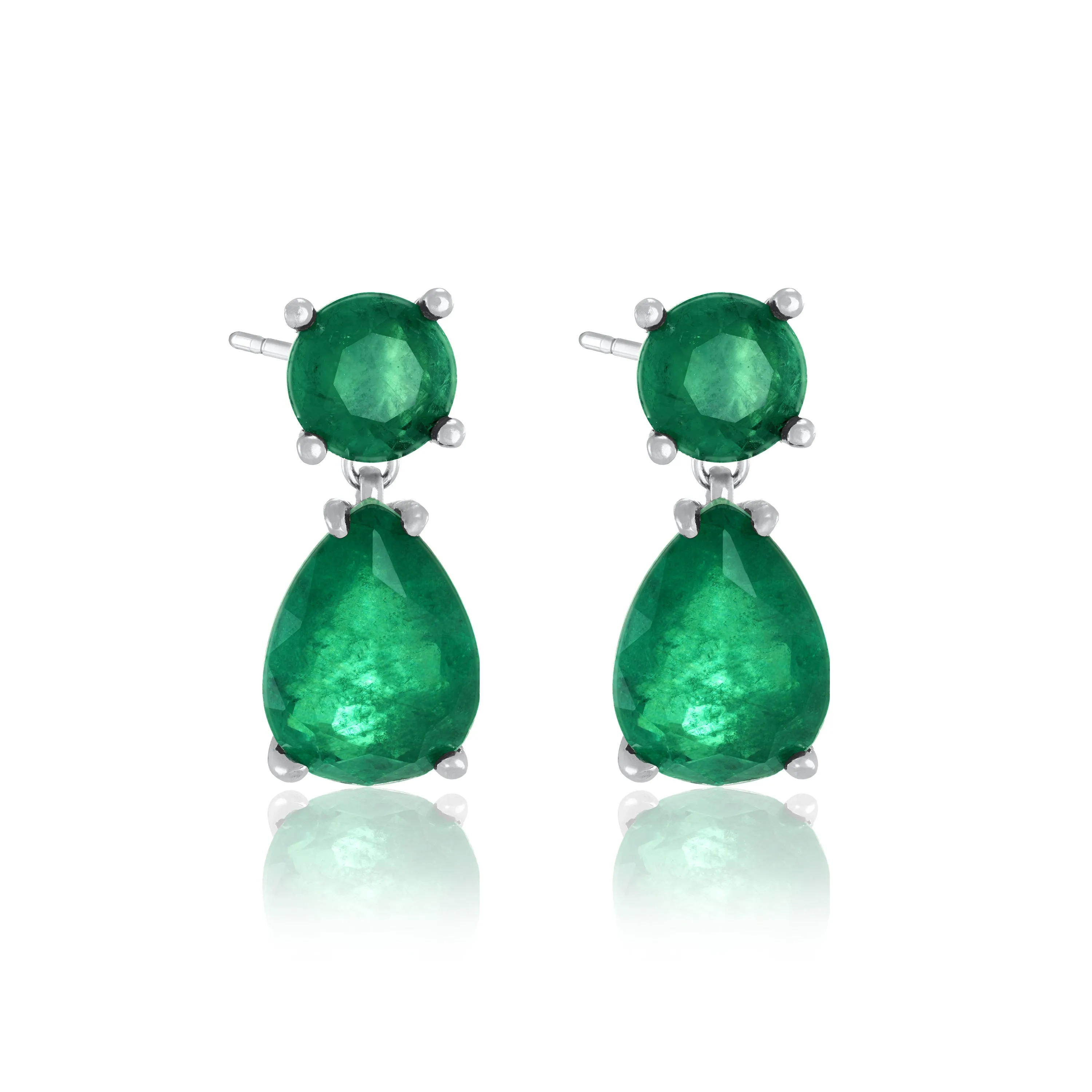 Chunky Emerald Teardrop Earrings