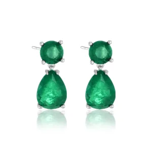 Chunky Emerald Teardrop Earrings