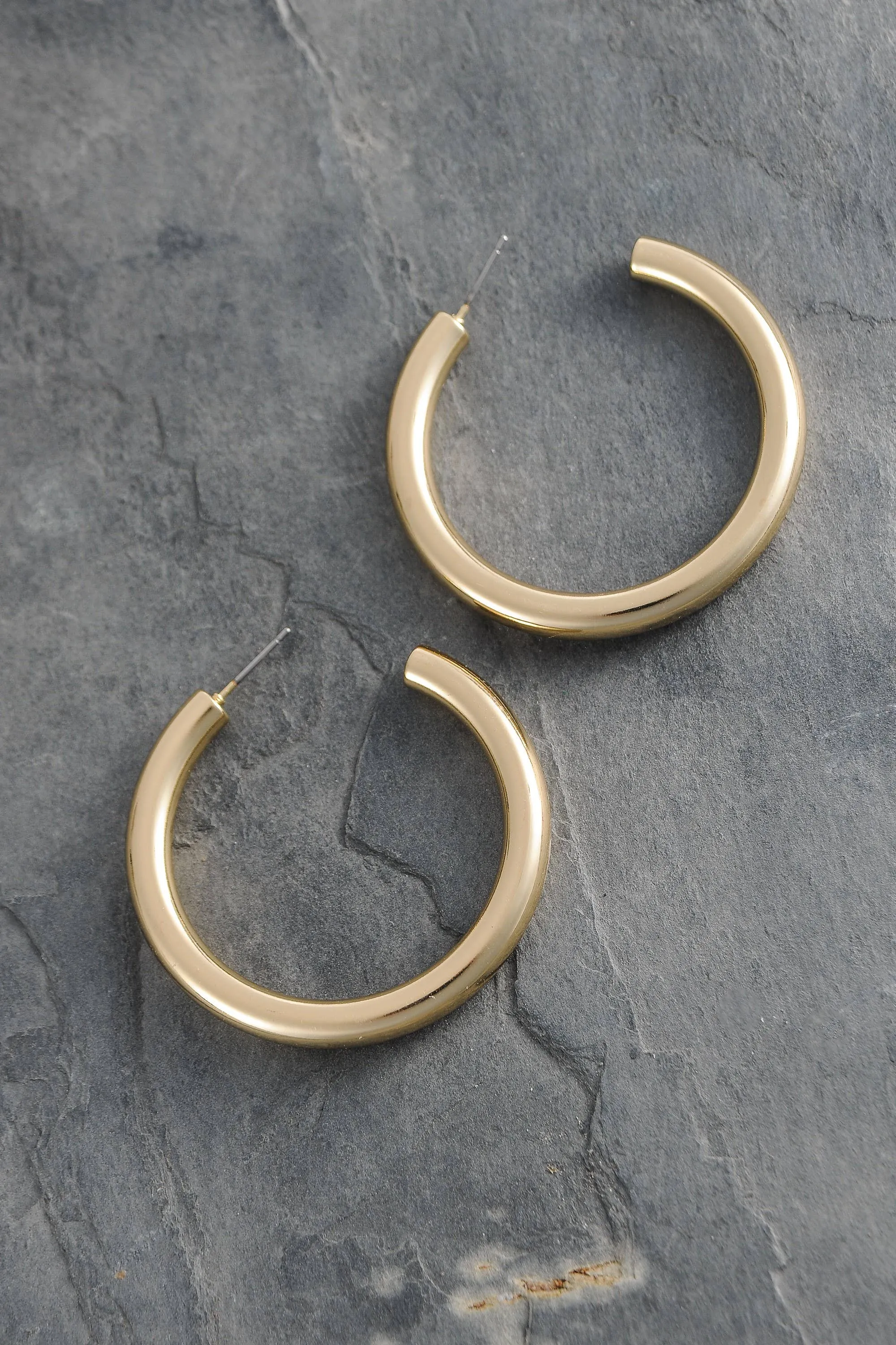 Chunky Hoop Earrings 1.75"