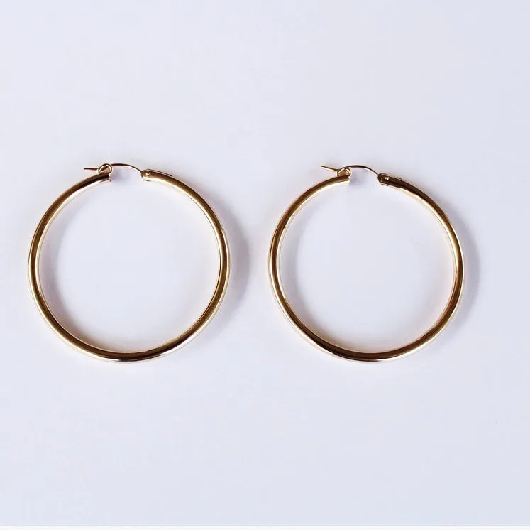 Chunky Hoops, Gold Filled
