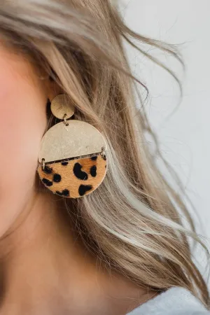 Chunky Leopard Earrings- Gold
