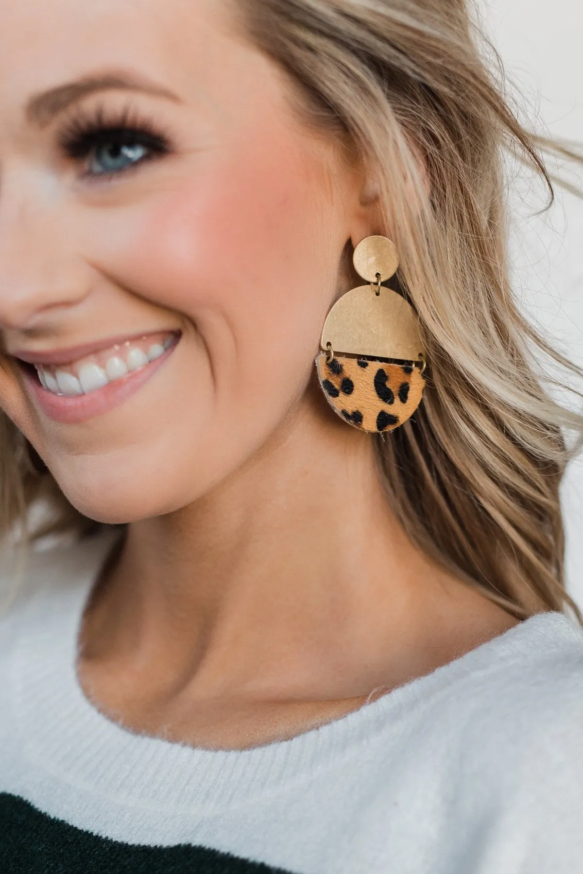 Chunky Leopard Earrings- Gold