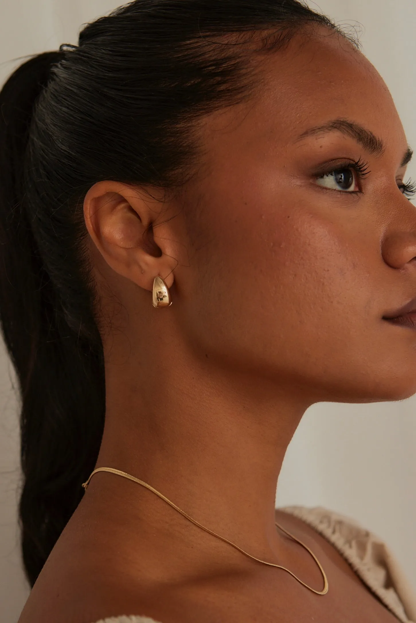 Chunky Oval Gold Earrings