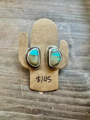 Chunky Tyrone Turquoise Studs