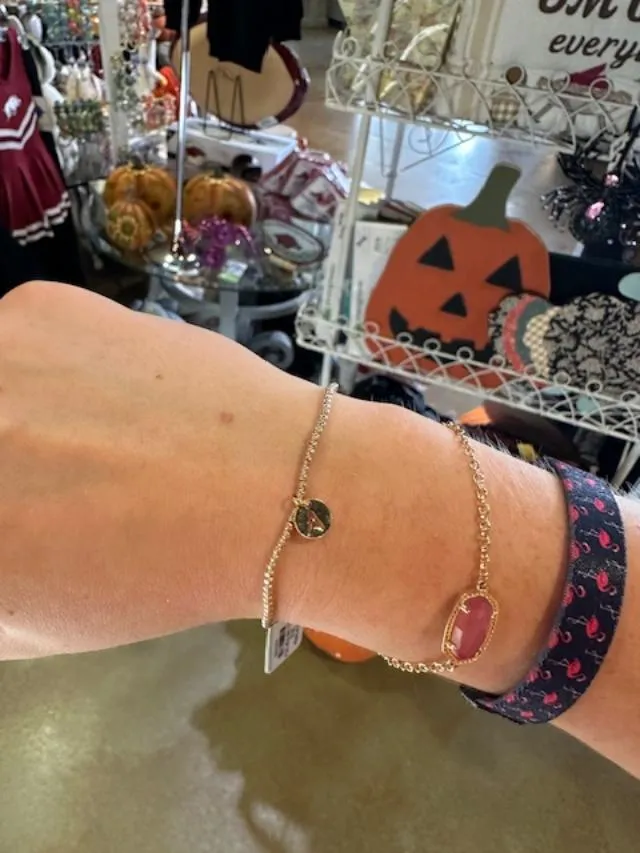 Classic Gold 2mm Bead Bracelet - Respect Small Gold Disc Initial