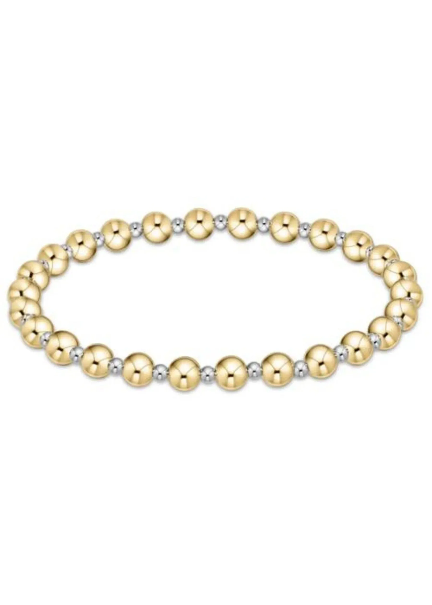 Classic GRATEFUL Pattern 5mm Bead Bracelet Mixed Metal