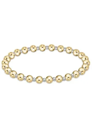 Classic GRATEFUL Pattern 5mm Bead Bracelet Mixed Metal