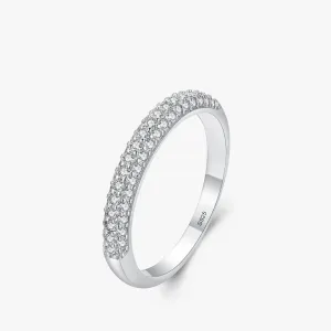 Clear CZ Stackable Sterling Finger Ring