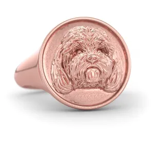Cockapoo Breed Classic Round Signet Ring
