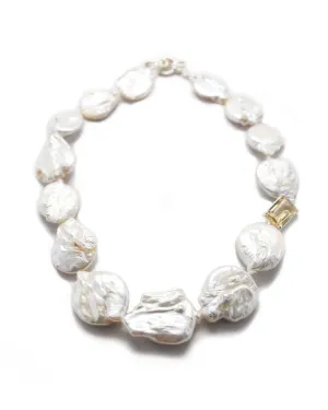 Coin Pearl Choker with Citrine