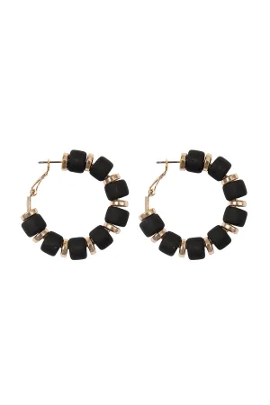 COLOR BEADS HOOP EARRINGS