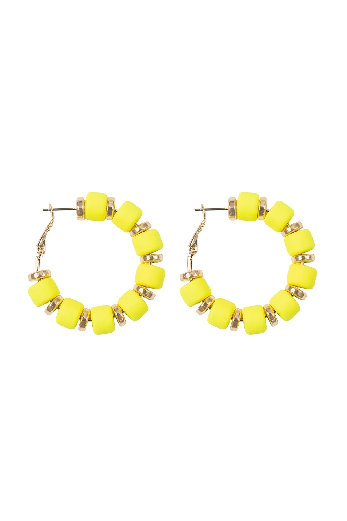 COLOR BEADS HOOP EARRINGS