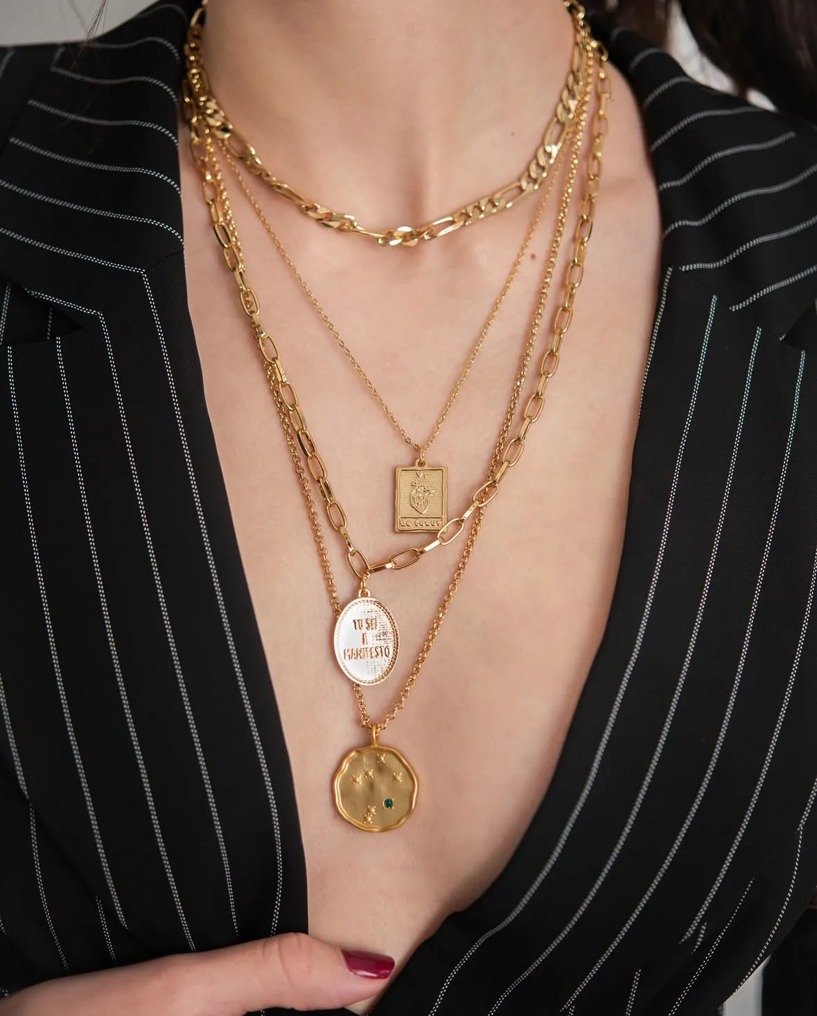 Constellation Gold Coin Necklace – Zodiac Star Map Pendant