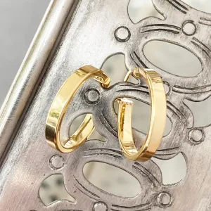 Contemporary Solid Flat Fronted Hoops 15mm
