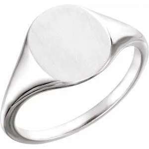 Continuum Sterling Silver 11x9 mm Oval Signet Ring