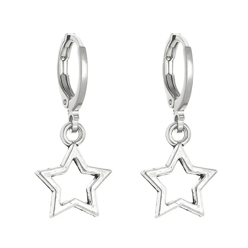 Creative Star Hoop Earrings Fashion Simple Earrings Gifts for Women Cute Mini Little Star 20S Holiday Jewelry