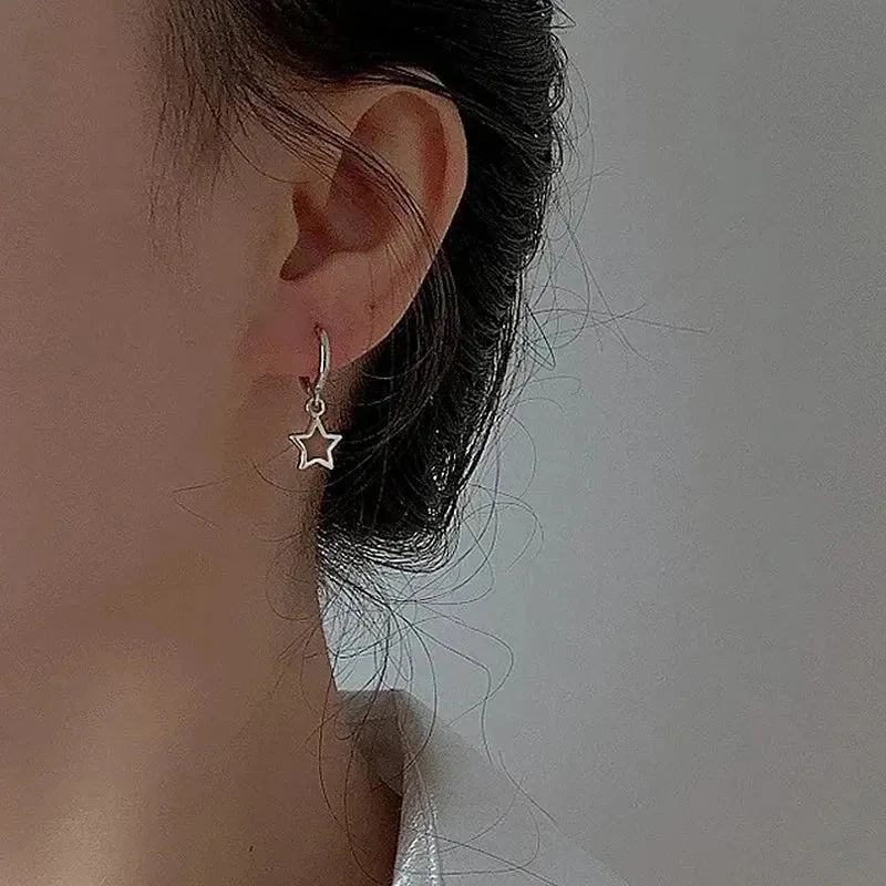 Creative Star Hoop Earrings Fashion Simple Earrings Gifts for Women Cute Mini Little Star 20S Holiday Jewelry