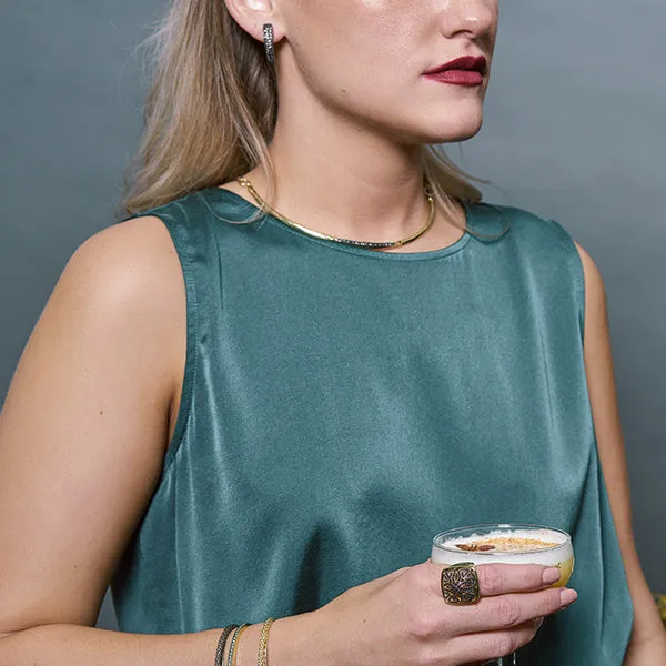 Crescent Pavé Choker - 18K Gold Vermeil   CZ Blanc