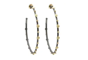 Crivelli, Granulation and Diamond Hoop Earrings
