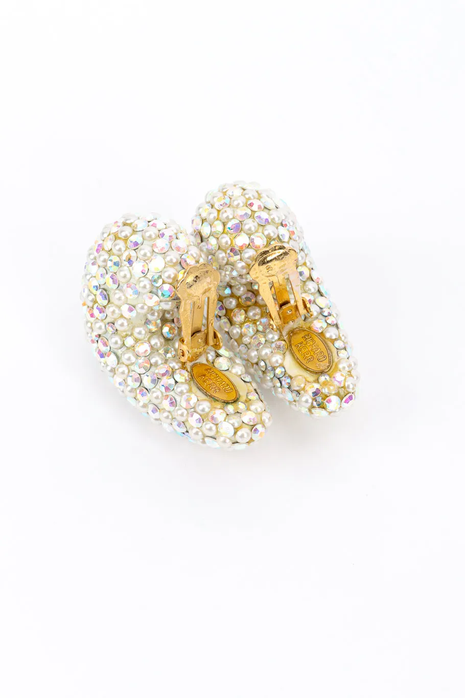 Crystal And Pearl Half Hoop Earrings